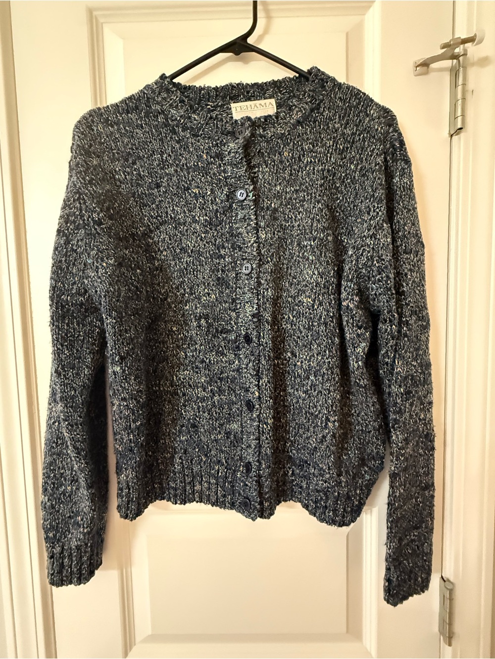 TEHAMA Blue Marled Button Cardigan